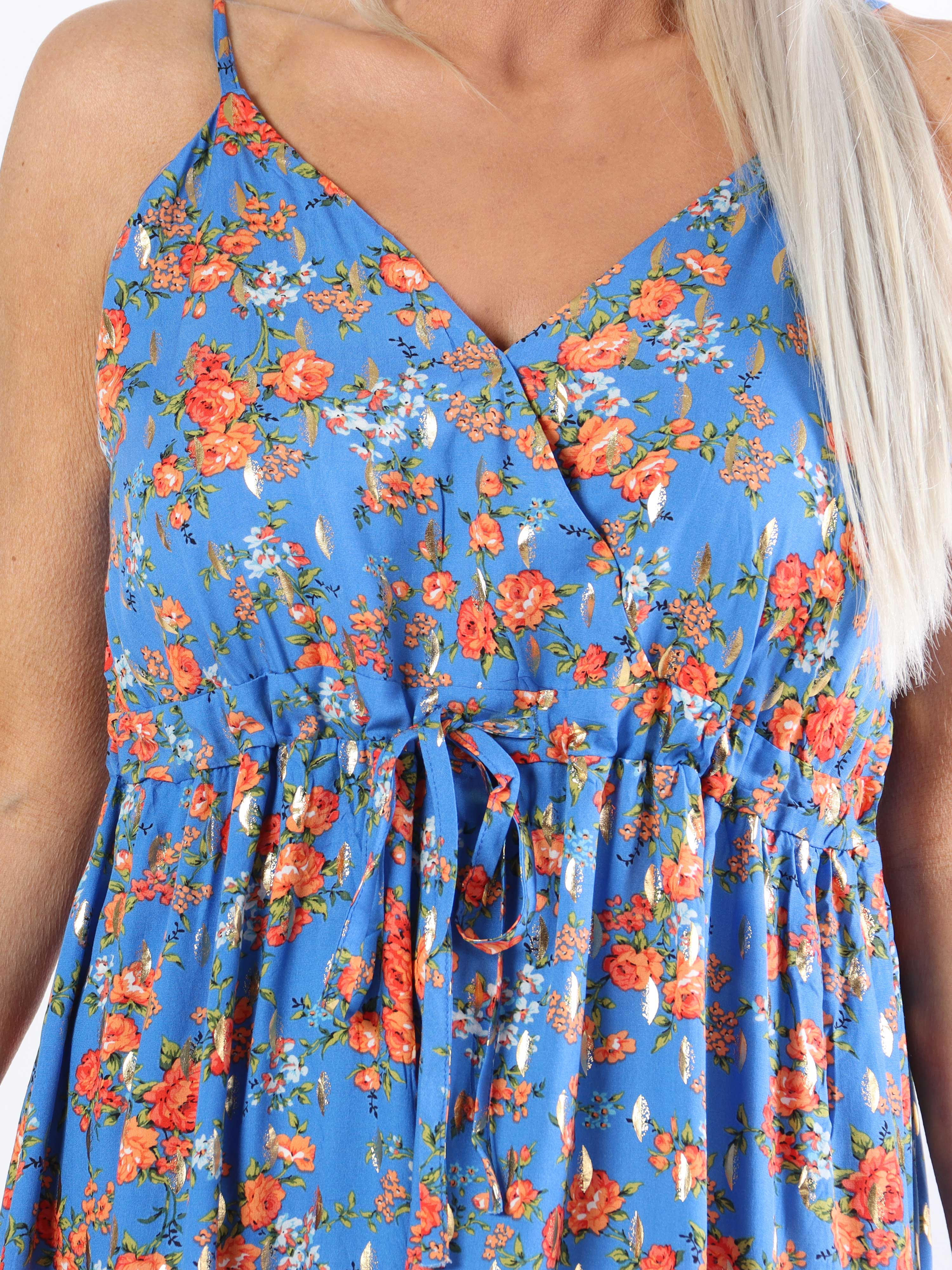 Lucie Rose - Plus size klänning med rosettmotiv och v-ringning